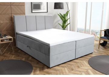 Łóżko tapicerowane kontynentalne do sypialni z pojemnikiem na pościel 180x200 kolory do wyboru Foggia