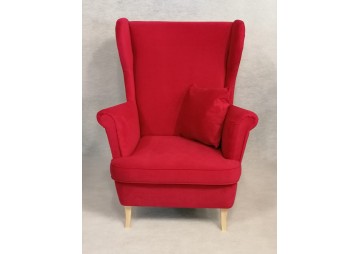 FOTEL SKANDYNAWSKI GŁADKI - USZAK 1 - TKANINY I KOLORY DO WYBORU