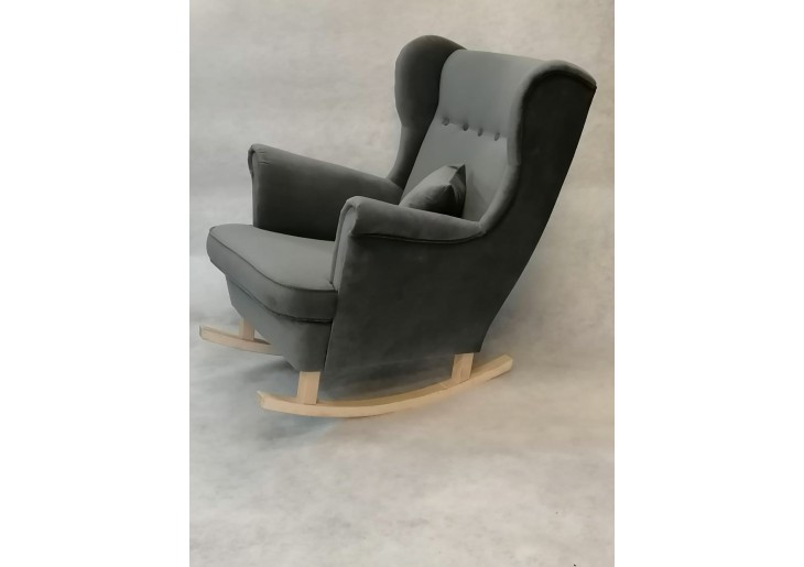 FOTEL BUJANY SKANDYNAWSKI Z 5 GUZIKAMI - USZAK 5 - TKANINY I KOLORY DO WYBORU