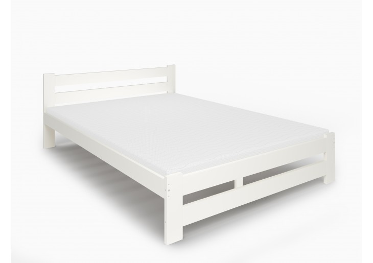Białe łóżko drewniane - Arizona 140x200 | łóżko i materac | DARMOWA DOSTAWA