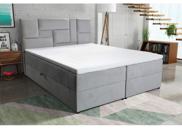 Łóżko tapicerowane kontynentalne do sypialni z pojemnikiem na pościel 140x200 kolory do wyboru Salerno