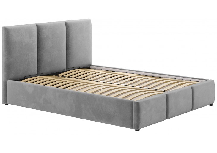Łóżko tapicerowane do sypialni bez pojemnika na pościel 120x200 welur szary Cosenza
