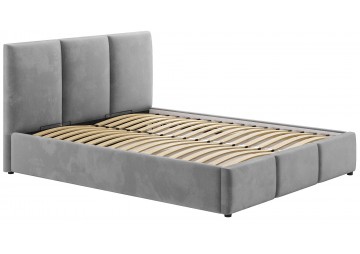 Łóżko tapicerowane do sypialni bez pojemnika na pościel 180x200 welur szary Cosenza