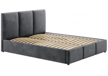 Łóżko tapicerowane do sypialni bez pojemnika na pościel 180x200 welur ciemny szary Cosenza