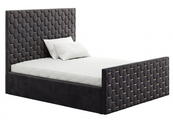 ŁÓŻKO 120x200 Z POJEMNIKIEM - BOSS 1 LUX - TKANINY I KOLORY DO WYBORU