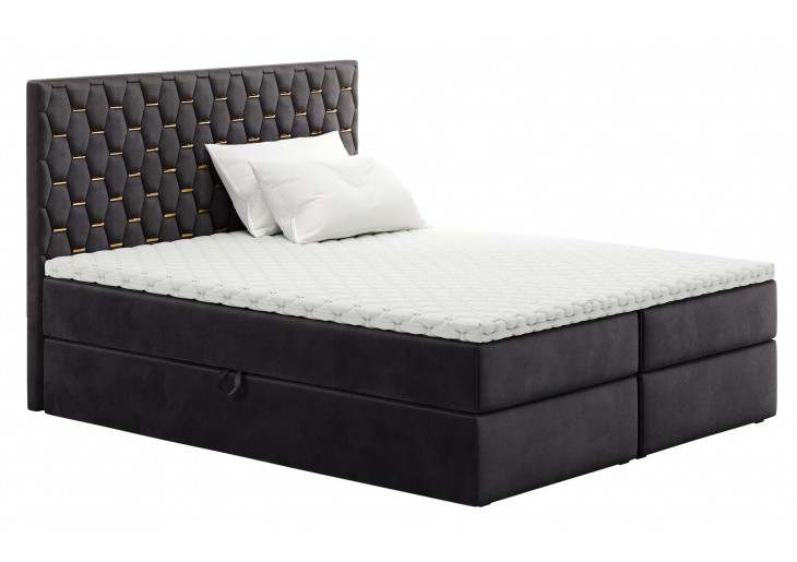 ŁÓŻKO 140x200 KONTYNENTALNE BOSS 2 + 2 POJEMNIKI + MATERACE + TOPER  TKANINY I KOLORY DO WYBORU