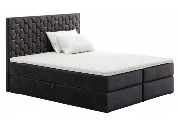 ŁÓŻKO 120x200 KONTYNENTALNE BOSS 2 + 2 POJEMNIKI + MATERACE + TOPER  TKANINY I KOLORY DO WYBORU