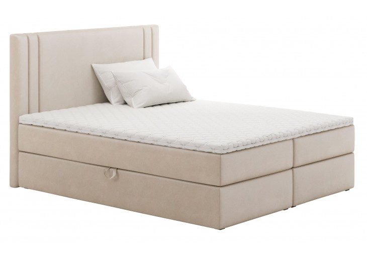 ŁÓŻKO 200x200 KONTYNENTALNE CESENA + 2 POJEMNIKI + MATERACE + TOPER  TKANINY I KOLORY DO WYBORU