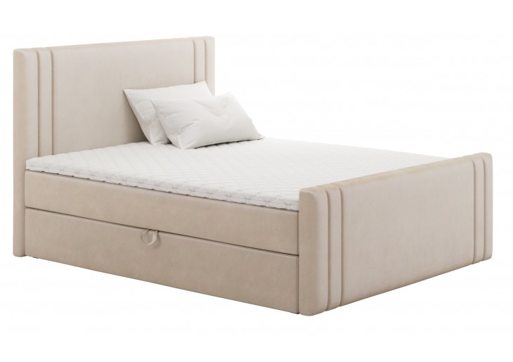 ŁÓŻKO 180x200 KONTYNENTALNE CESENA LUX + 2 POJEMNIKI + MATERACE + TOPER  TKANINY I KOLORY DO WYBORU