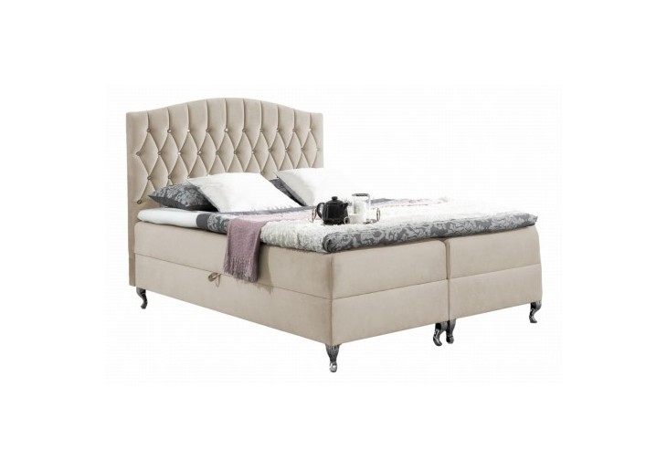 ŁÓŻKO 140X200 KONTYNENTALNE CABRA + 2 POJEMNIKI + MATERACE + TOPER TKANINY I KOLORY DO WYBORU