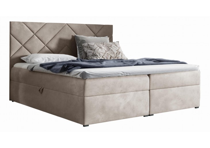 ŁÓŻKO 120X200 KONTYNENTALNE AGADIR + 2 POJEMNIKI + MATERACE + TOPER TKANINY I KOLORY DO WYBORU