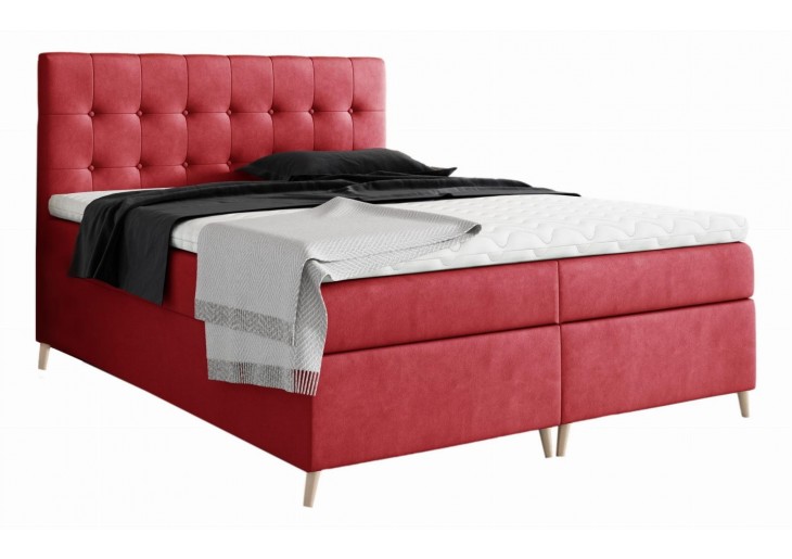 ŁÓŻKO 200X200 KONTYNENTALNE ALORA + 2 POJEMNIKI + MATERACE + TOPER TKANINY I KOLORY DO WYBORU