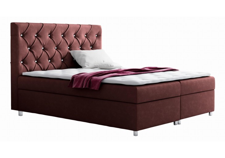 ŁÓŻKO 140X200 KONTYNENTALNE AVILES + 2 POJEMNIKI + MATERACE + TOPER TKANINY I KOLORY DO WYBORU