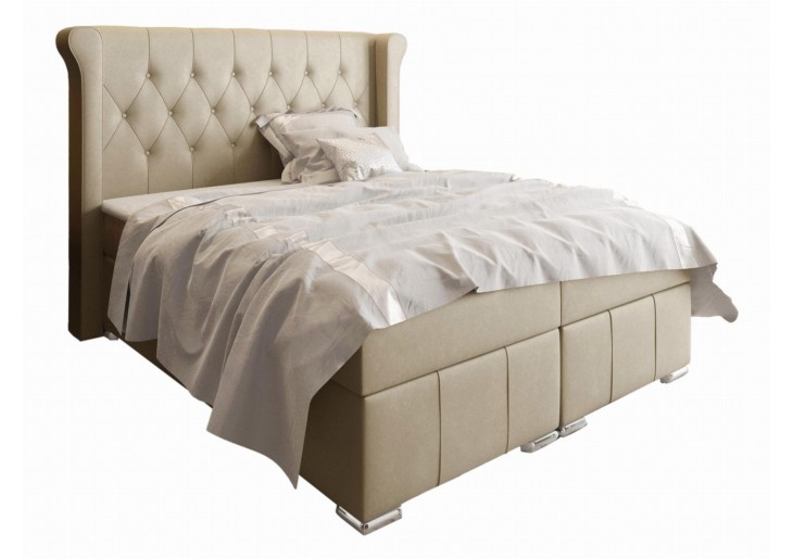 ŁÓŻKO 140X200 KONTYNENTALNE LIXA + 2 POJEMNIKI + MATERACE + TOPER TKANINY I KOLORY DO WYBORU