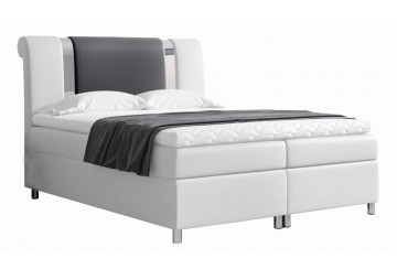 ŁÓŻKO 180X200 KONTYNENTALNE LEIRIA + 2 POJEMNIKI + MATERACE + TOPER TKANINY I KOLORY DO WYBORU