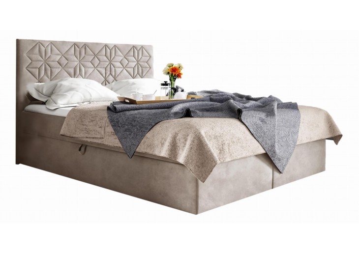 ŁÓŻKO 140X200 KONTYNENTALNE VERA + 2 POJEMNIKI + MATERACE + TOPER TKANINY I KOLORY DO WYBORU