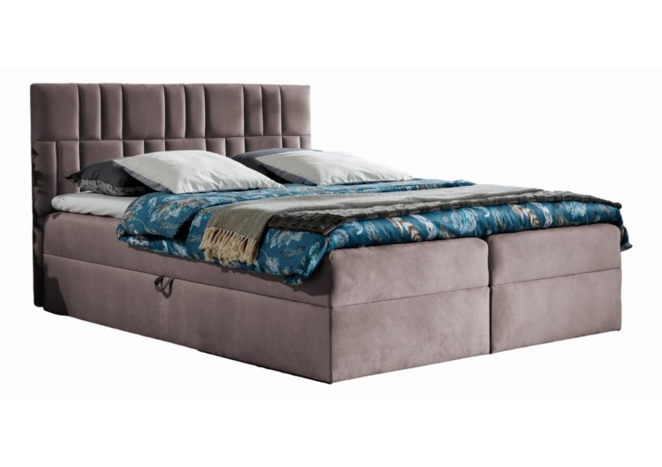 ŁÓŻKO 140X200 KONTYNENTALNE OLVERA + 2 POJEMNIKI + MATERACE + TOPER TKANINY I KOLORY DO WYBORU