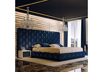 Rama łóżka 120x200 ze ścianką tapicerowaną ACERNO + Pojemnik | Tkaniny i Kolory Do Wyboru