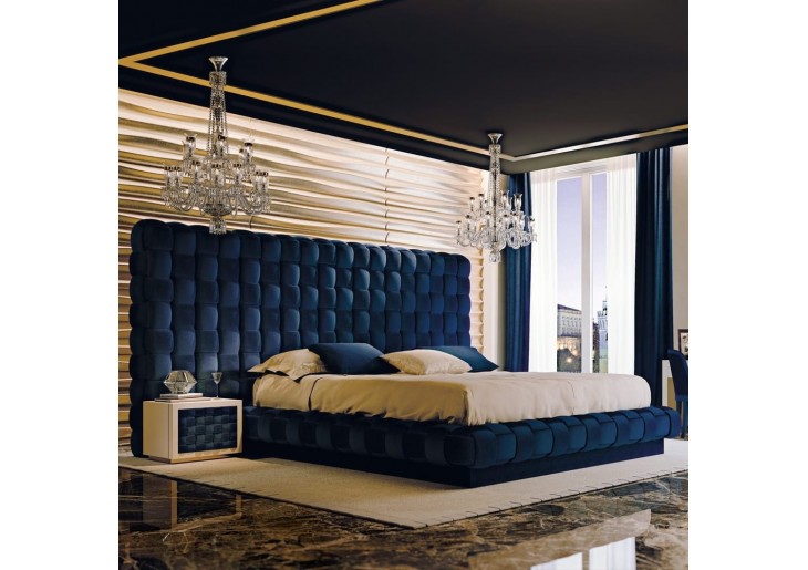 Rama łóżka 120x200 ze ścianką tapicerowaną ACERNO + Pojemnik | Tkaniny i Kolory Do Wyboru