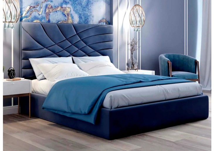 ŁÓŻKO 140x200 Z POJEMNIKIEM - LECCE  TKANINY KOLORY DO WYBORU