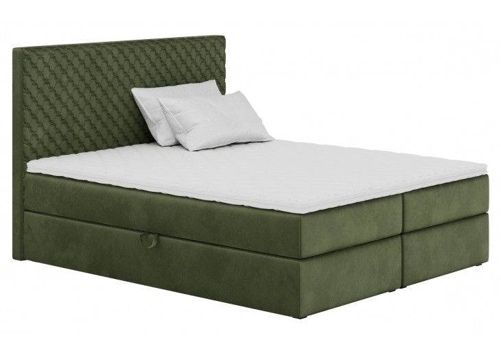 ŁÓŻKO 140x200 KONTYNENTALNE NAPOLI 2 + 2 POJEMNIKI + MATERACE + TOPER  TKANINY I KOLORY DO WYBORU