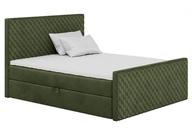 ŁÓŻKO 180x200 KONTYNENTALNE NAPOLI 2 LUX + 2 POJEMNIKI + MATERACE + TOPER  TKANINY I KOLORY DO WYBORU