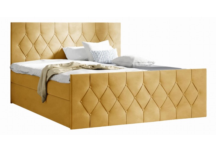 ŁÓŻKO 200X200 KONTYNENTALNE GUAZO LUX + 2 POJEMNIKI + MATERACE + TOPER TKANINY I KOLORY DO WYBORU