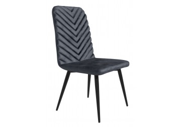 KRZESŁO TAPICEROWANE - BiG 043 WELUR CIEMNO SZARE