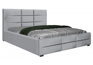 ŁÓŻKO 180x200 - BERGAMO WELUR SZARE