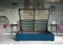 Łóżko tapicerowane do sypialni z pojemnikiem na pościel 180x200 welur lazurowy Como