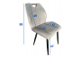 KRZESŁO TAPICEROWANE - MODEL BIG 041 - WELUR SZARE[OUTLET T-49]