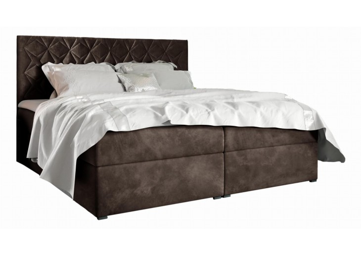 ŁÓŻKO 200X200 KONTYNENTALNE ARONA + 2 POJEMNIKI + MATERACE + TOPER I SOFT 30 [ OUTLET 30070 ]