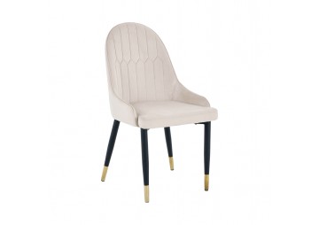 KRZESŁO TAPICEROWANE - BiG 033 WELUR BEŻOWE