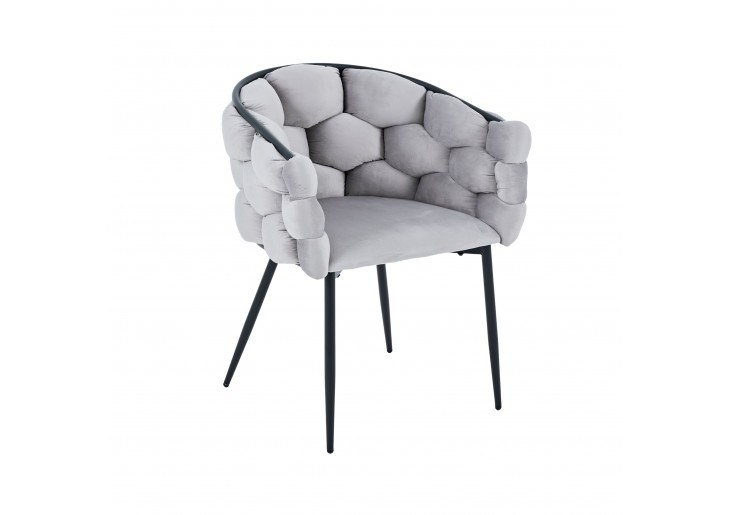 KRZESŁO TAPICEROWANE BIG 049- WELUR SZARY