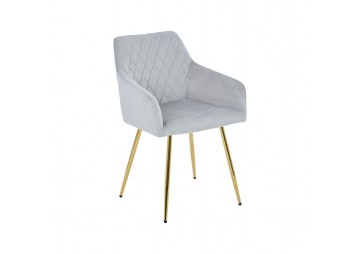 KRZESŁO TAPICEROWANE - BIG 047 - WELUR SZARE