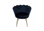 KRZESŁO TAPICEROWANE - MODEL MUSZLA - WELUR CZARNY