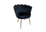 KRZESŁO TAPICEROWANE - MODEL MUSZLA - WELUR CZARNY