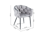KRZESŁO TAPICEROWANE BIG 049- WELUR SZARY