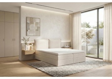 ŁÓŻKO 160X200 KONTYNENTALNE LIMA + 2 POJEMNIKI + MATERACE + TOPER TKANINY I KOLORY DO WYBORU