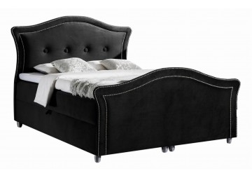 ŁÓŻKO 140X200 KONTYNENTALNE AMADORA LUX + 2 POJEMNIKI + MATERACE + TOPER TKANINY I MATT VELVET 99 -OUTLET P111