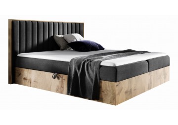 ŁÓŻKO 180X200 KONTYNENTALNE TASARTE + 2 POJEMNIKI + MATERACE + TOPER I MATT  VELVET 97 - OUTLET P111