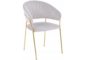 KRZESŁO TAPICEROWANE - BIG 051 - WELUR SZARE