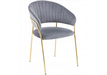 KRZESŁO TAPICEROWANE - BIG 051 - WELUR CIEMNO SZARE