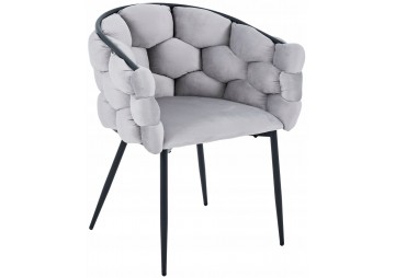 KRZESŁO TAPICEROWANE BIG 049- WELUR SZARY