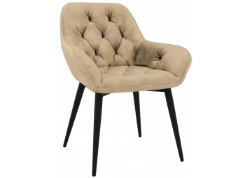 KRZESŁO TAPICEROWANE - MODEL BiG 040 - WELUR BEŻOWY