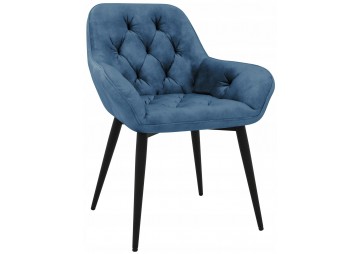 KRZESŁO TAPICEROWANE - MODEL BiG 040 - WELUR LAZUROWE