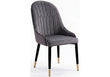 KRZESŁO TAPICEROWANE - BiG 033 WELUR CIEMNO SZARE