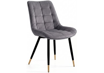 KRZESŁO TAPICEROWANE - BiG 032 WELUR CIEMNO SZARE