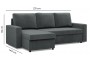 Narożnik NUORO prosty bok - Funkcja Spania | 2 Pojemniki |Jasmin 96 (Outlet -36451/O103)